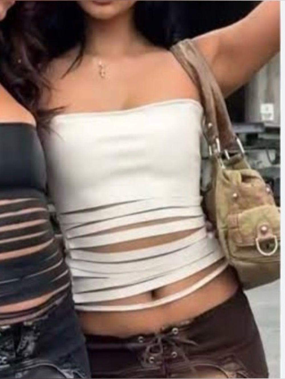 Strappy Leather Corset Top
